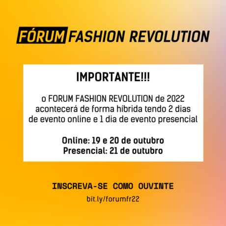 4ª Edição do Fórum Fashion Revolution acontecerá em outubro