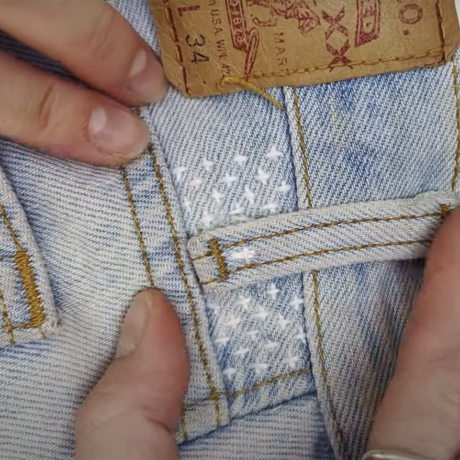 How to repair a belt with sashiko